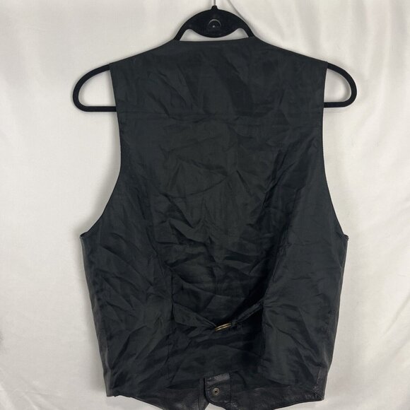 Wilson Black Leather Biker Moto Vest Mens Size S - Picture 7 of 9